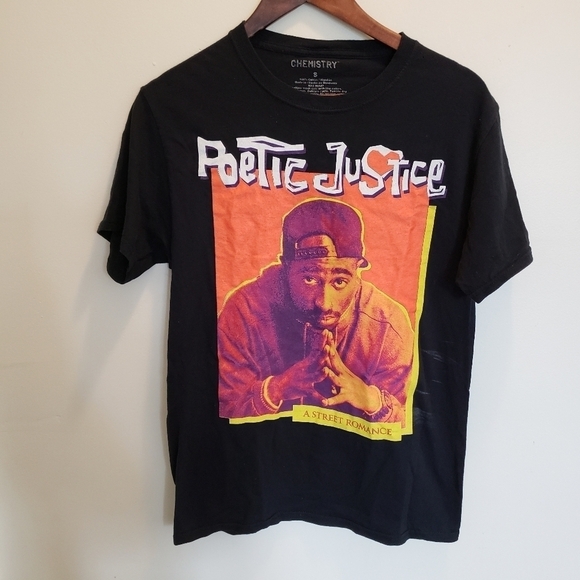 Poetic Justice Graphic T-Shirt Black Tupac Shakur Size Small - Picture 5 of 6